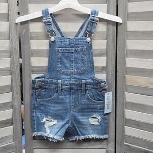 Girls' Destructed Jean Shortalls | Cat & Jack | X Small (4/5)